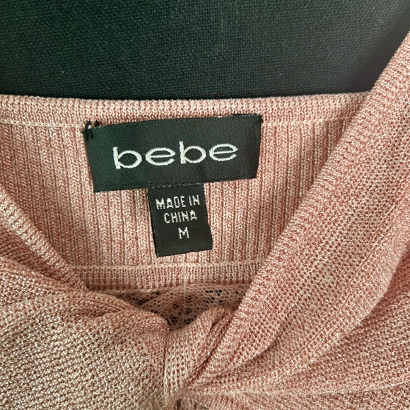 NWT Bebe Pink Sparkly Shirt with Adjustable Straps Size M - Picture 3 of 3